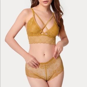 New Sexy Yellow Lace Lingerie Set​